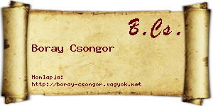 Boray Csongor névjegykártya
